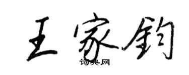 王正良王家钧行书个性签名怎么写