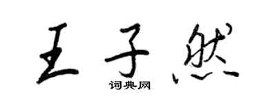 王正良王子然行书个性签名怎么写