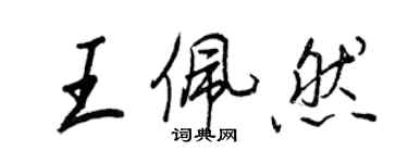 王正良王佩然行书个性签名怎么写