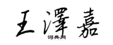 王正良王泽嘉行书个性签名怎么写