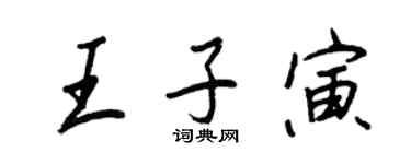 王正良王子寅行书个性签名怎么写