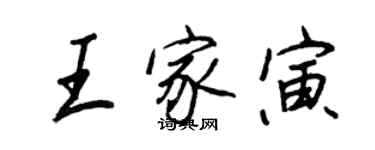 王正良王家寅行书个性签名怎么写