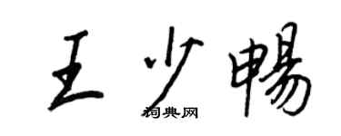 王正良王少畅行书个性签名怎么写