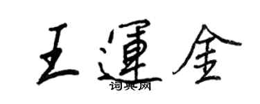 王正良王运金行书个性签名怎么写