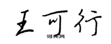 王正良王可行行书个性签名怎么写