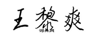 王正良王黎爽行书个性签名怎么写