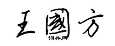 王正良王国方行书个性签名怎么写