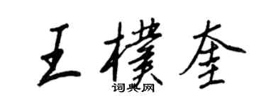 王正良王朴奎行书个性签名怎么写