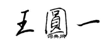 王正良王圆一行书个性签名怎么写