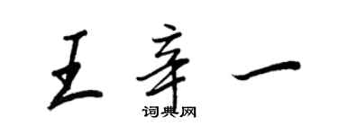 王正良王辛一行书个性签名怎么写