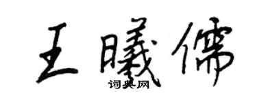 王正良王曦儒行书个性签名怎么写