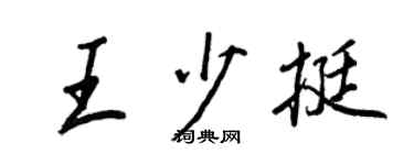 王正良王少挺行书个性签名怎么写