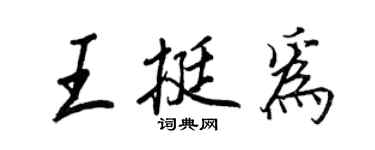 王正良王挺为行书个性签名怎么写