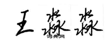 王正良王淼淼行书个性签名怎么写