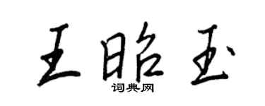 王正良王昭玉行书个性签名怎么写