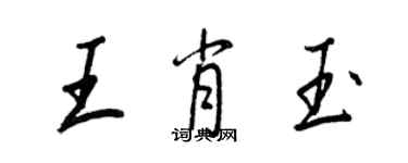 王正良王肖玉行书个性签名怎么写