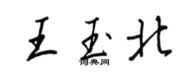 王正良王玉北行书个性签名怎么写