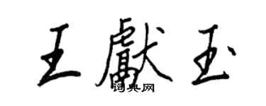 王正良王献玉行书个性签名怎么写