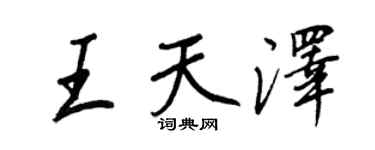 王正良王天泽行书个性签名怎么写
