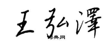 王正良王弘泽行书个性签名怎么写