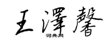 王正良王泽馨行书个性签名怎么写