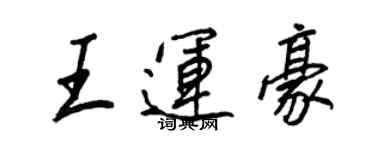 王正良王运豪行书个性签名怎么写