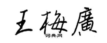 王正良王梅广行书个性签名怎么写