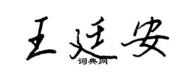王正良王廷安行书个性签名怎么写