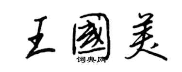王正良王国美行书个性签名怎么写