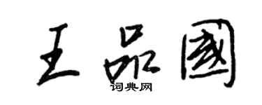 王正良王品国行书个性签名怎么写