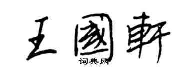 王正良王国轩行书个性签名怎么写