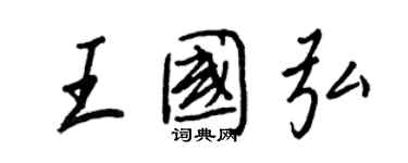 王正良王国弘行书个性签名怎么写