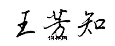 王正良王芳知行书个性签名怎么写