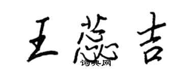 王正良王蕊吉行书个性签名怎么写