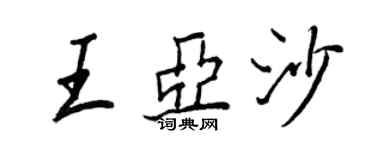 王正良王亚沙行书个性签名怎么写
