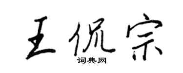 王正良王侃宗行书个性签名怎么写