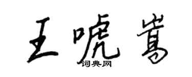 王正良王唬嵩行书个性签名怎么写