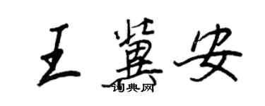 王正良王冀安行书个性签名怎么写