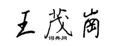 王正良王茂岗行书个性签名怎么写