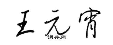 王正良王元宵行书个性签名怎么写