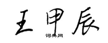 王正良王甲辰行书个性签名怎么写