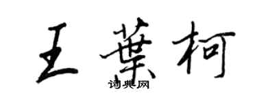 王正良王叶柯行书个性签名怎么写