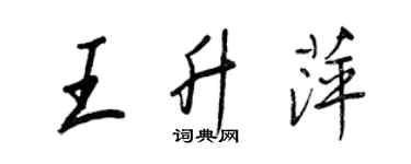 王正良王升萍行书个性签名怎么写