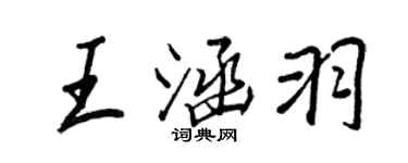 王正良王涵羽行书个性签名怎么写