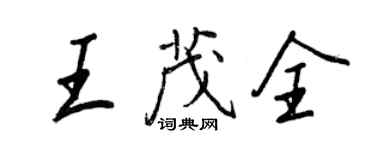 王正良王茂全行书个性签名怎么写