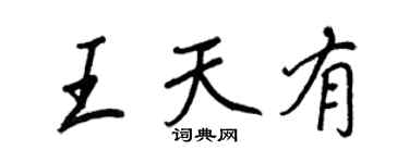 王正良王天有行书个性签名怎么写