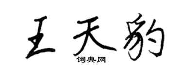 王正良王天豹行书个性签名怎么写