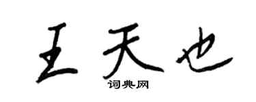 王正良王天也行书个性签名怎么写
