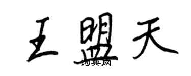 王正良王盟天行书个性签名怎么写