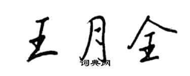 王正良王月全行书个性签名怎么写